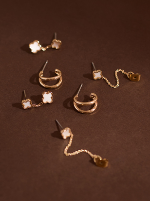 Clover Dangle Earring Set - ARULA - 