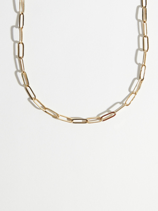 18K Gold Dipped Paperclip Chain Choker Necklace - ARULA