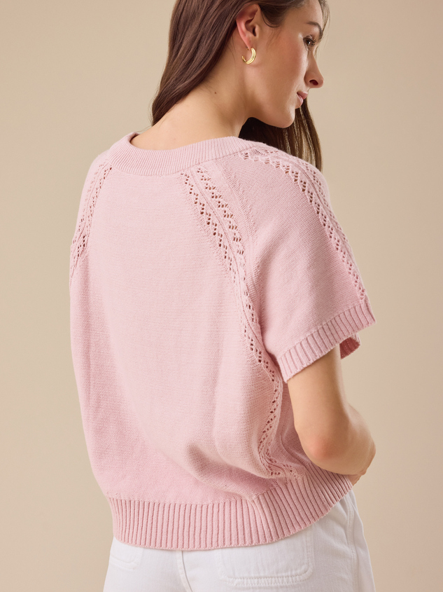 Maci Crochet Boxy Pullover Detail 5 - ARULA