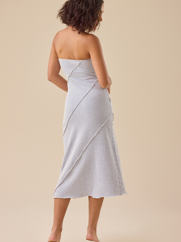 Emily Striped Midi Dress Detail 5 - ARULA