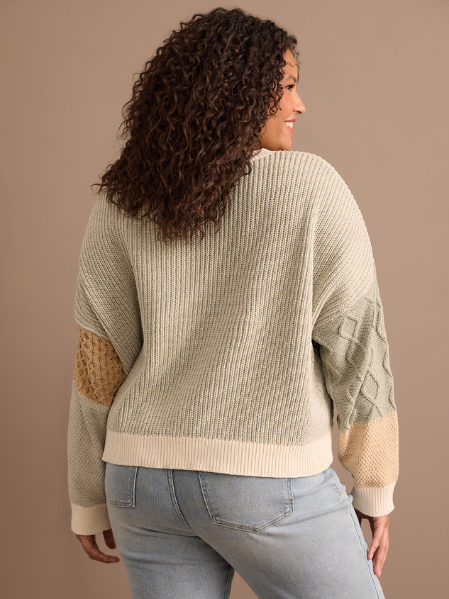 Hayla Patchwork Sweater Detail 4 - ARULA