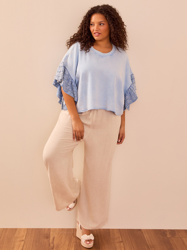 Destiny Cropped Crochet Sweater Detail 2 - ARULA