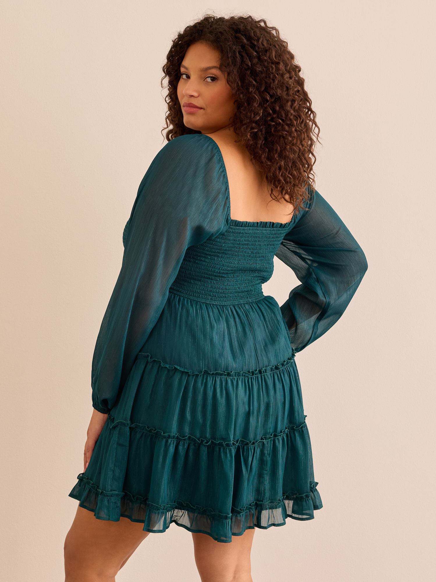 Rita Mini Dress in Hunter Green Arula