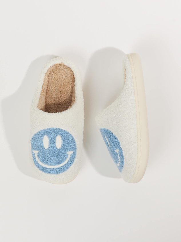 Smiley Face Slippers Detail 2 - ARULA