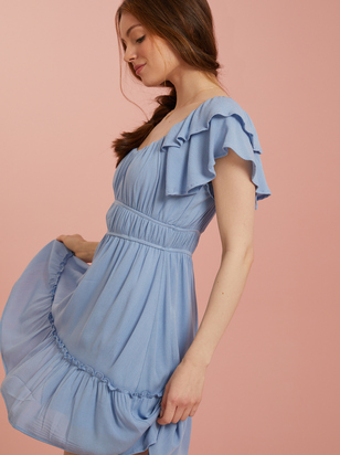 Cleo Flutter Sleeve Dress - ARULA