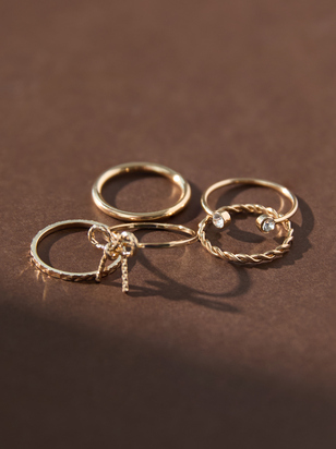 Dainty Bow Ring Set - ARULA - 