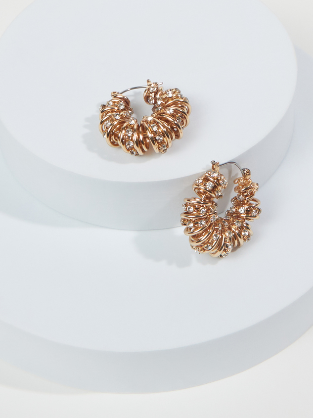 Bellezza Rhinestone Hoop Earrings - ARULA