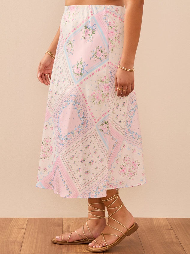 Emery Floral Midi Skirt Detail 4 - ARULA