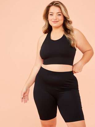 Seamless Ribbed Biker Shorts - ARULA