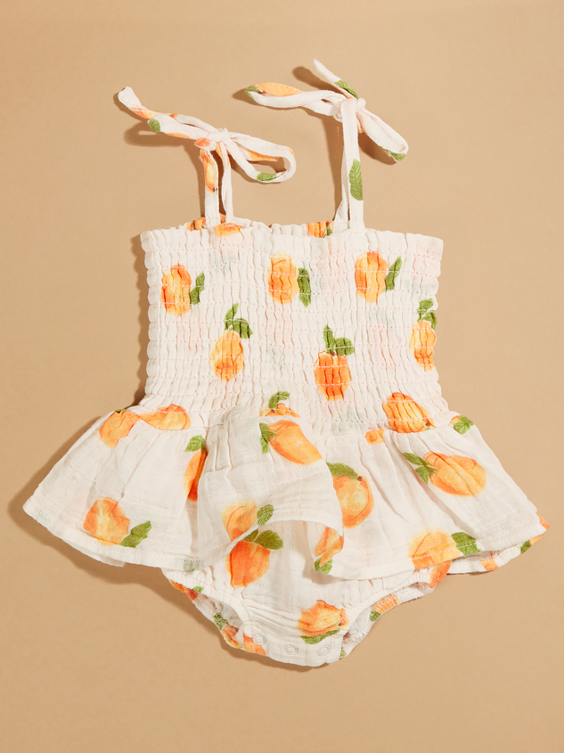 Sweet Peach Smocked Skirt Bubble Detail 2 - ARULA