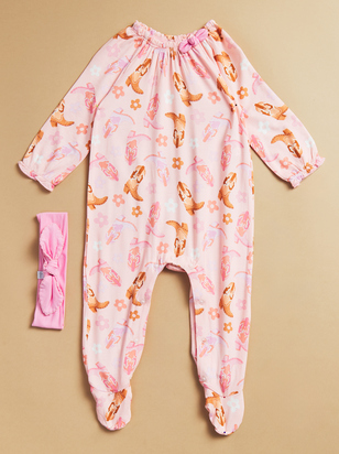 Willa Cowgirl Sleeper and Headband Set by Mud Pie - ARULA - 