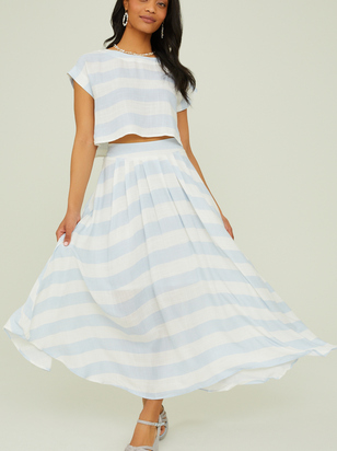 Meadow Striped Midi Skirt - ARULA