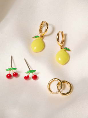 Cherry Lemon Bliss Earring Set - ARULA - 