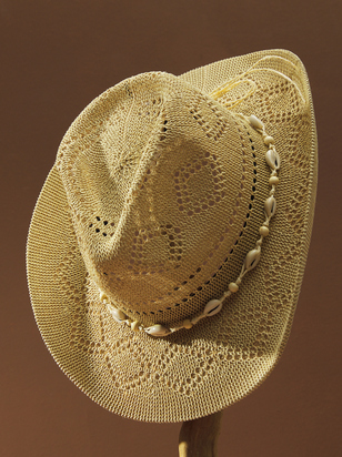Beaded Shell Cowboy Hat - ARULA - 