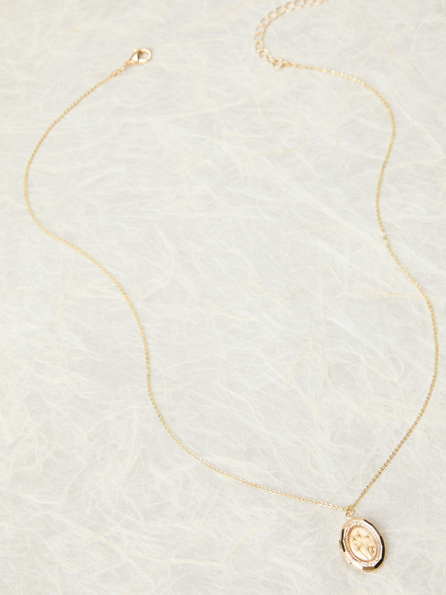 Dried Flower Locket Necklace Detail 4 - ARULA