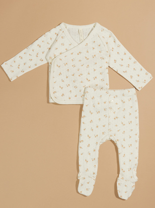 Polly Pointelle Top and Footie Pants Set by Quincy Mae - ARULA