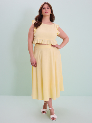 Grace Linen Midi Skirt - ARULA