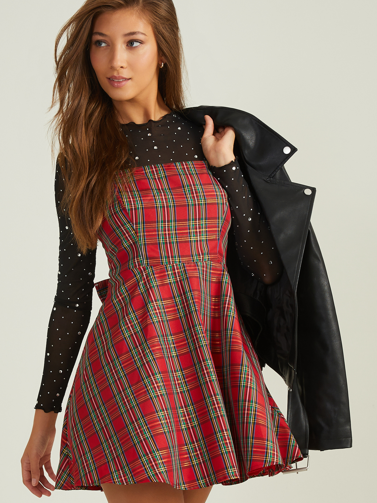 Christmas shop plaid dress