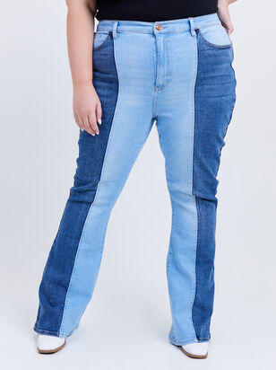 Colorblock Flare Jeans - ARULA