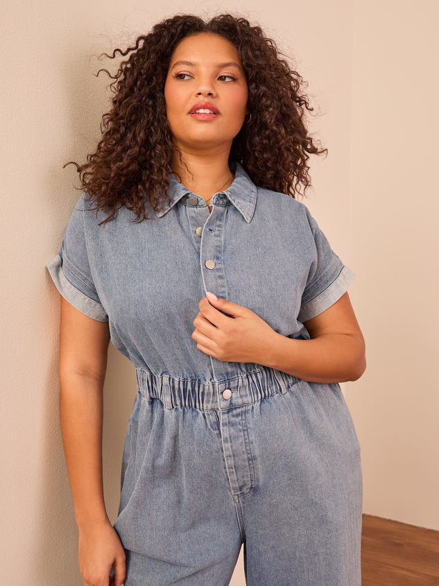 Erica Denim Jumpsuit Detail 2 - ARULA