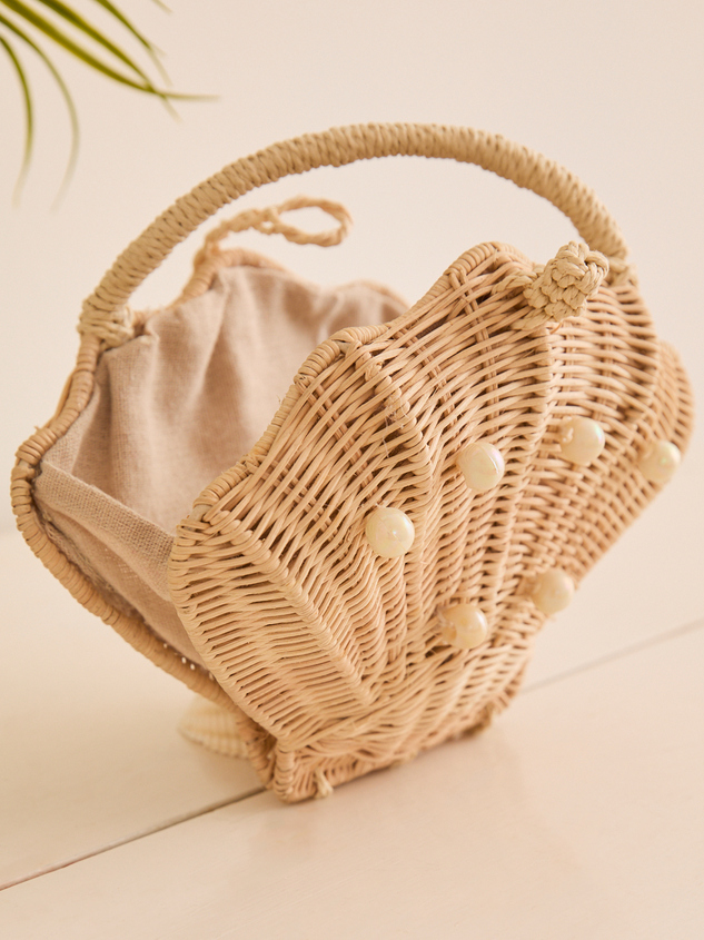 Straw Seashell Handbag Purse Detail 4 - ARULA