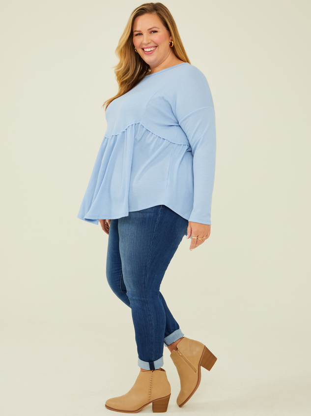 Huxley Waffle Long Sleeve Top Detail 3 - ARULA