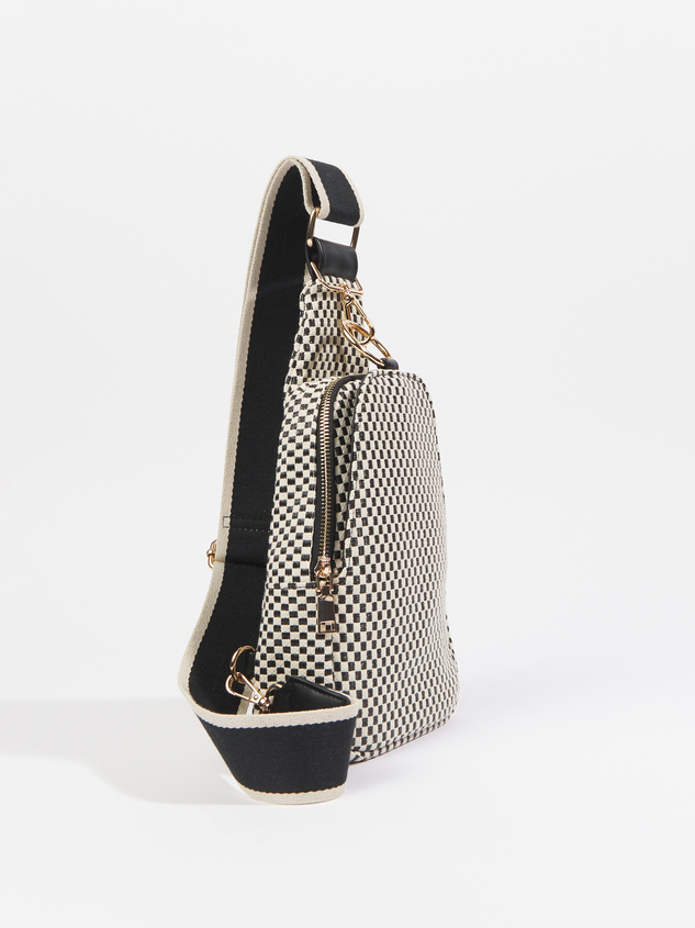 Checkered Sling Bag Detail 2 - ARULA