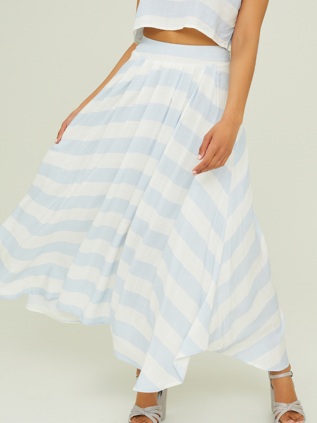 Meadow Striped Midi Skirt Detail 2 - ARULA