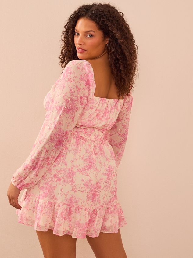 Adeline Long Sleeve Floral Mini Detail 4 - ARULA
