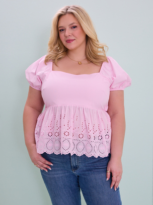 Camara Eyelet Babydoll Top - ARULA - 