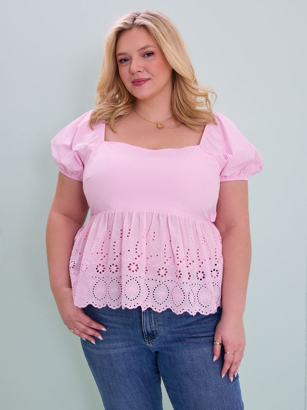 Camara Eyelet Babydoll Top - ARULA