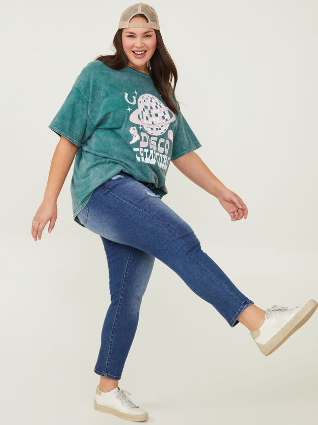Disco Cowgirl Oversized Tee Detail 4 - ARULA