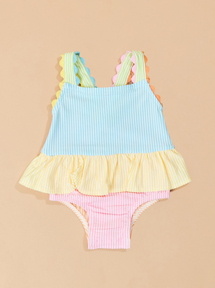 Seersucker Ric Rac Dress by Mud Pie - ARULA - 