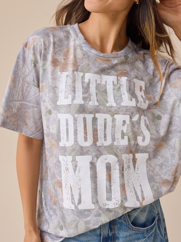 Little Dude's Mom Camo Graphic Tee Detail 4 - ARULA
