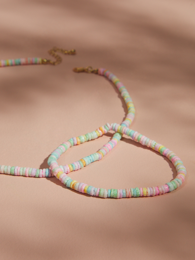 Candy Beaded Anklet Detail 3 - ARULA