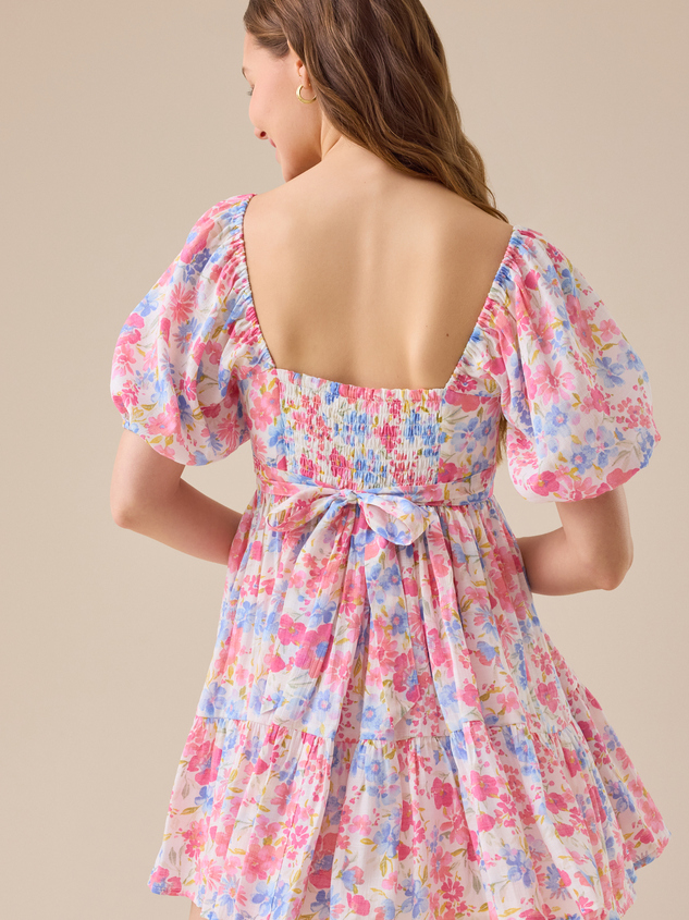 Reilly Floral Mini Dress Detail 4 - ARULA