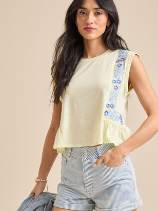 Maisey Embroidered Knit Top - ARULA - 