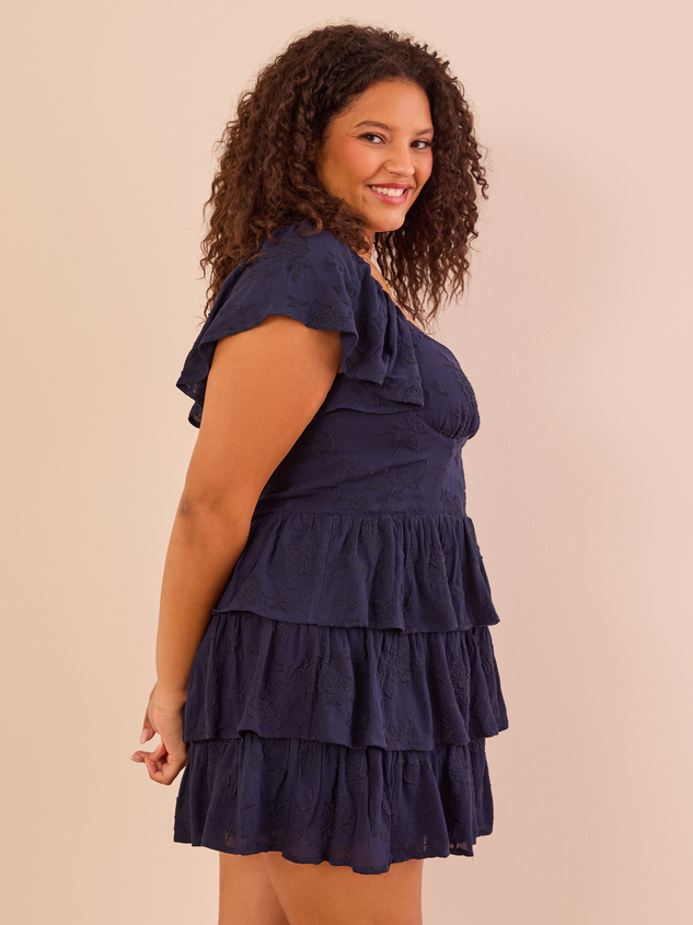 Blaire Tiered Mini Dress Detail 4 - ARULA