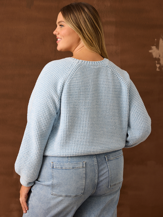 Light blue chenille sweater sales