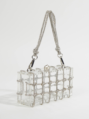 Rhinestone Clear Clutch - ARULA
