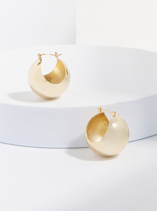 18k Gold Sphere Hoop Earrings - ARULA