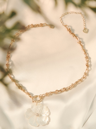 Statement Flower Charm Necklace - ARULA