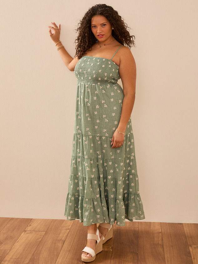 Baylor Embroidered Maxi Dress Detail 5 - ARULA
