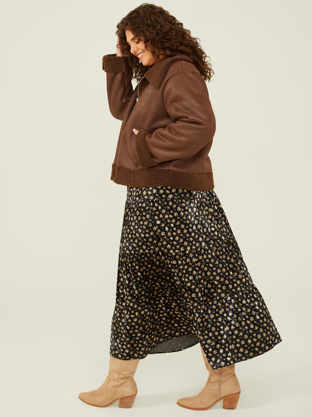 Reed Faux Shearling Jacket Detail 5 - ARULA