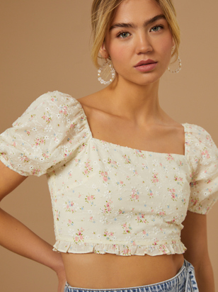 Blossom Puff Sleeve Floral Top - ARULA