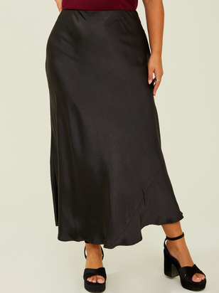 Isabella Satin Midi Skirt - ARULA