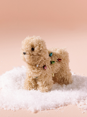 Blonde Furry Dog Christmas Ornament - ARULA