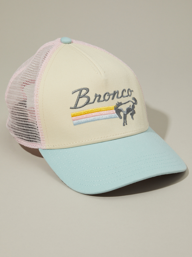 Bronco Rainbow Trucker Hat Detail 2 - ARULA