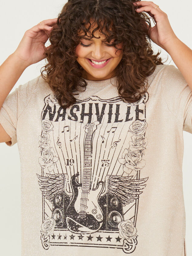 Nashville Glitter Tee Detail 1 - ARULA