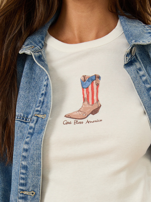 God Bless America Baby Tee - ARULA